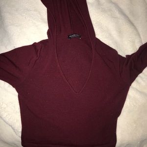 Cropped Shirt with Hoodie